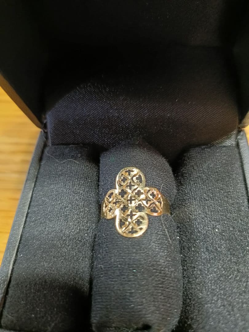 美品 K18 透かしデザインリング 13号