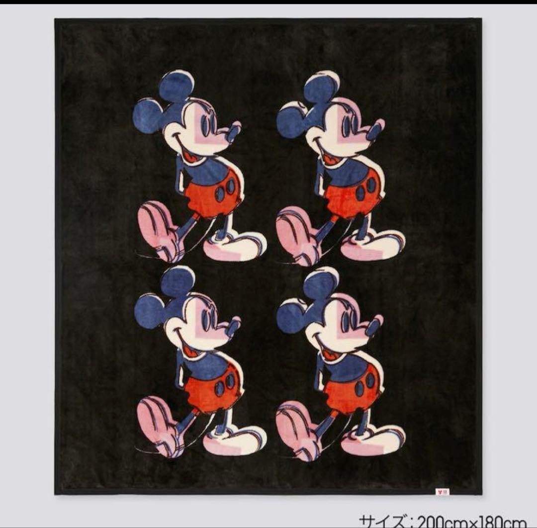 UNIQLO ミッキー アンディウォーホル ヒートテック毛布 シングル