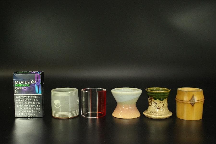 茶道具 蓋置 織部 ガラス 竹 他 五個 まとめて(A338)