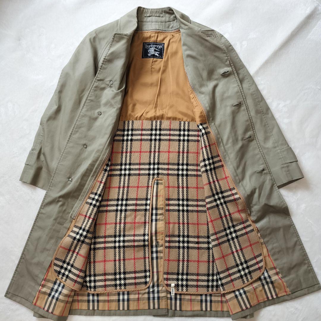 BURBERRYs ステンカラーコート　バルマカーンコート　ライナー付 カーキ