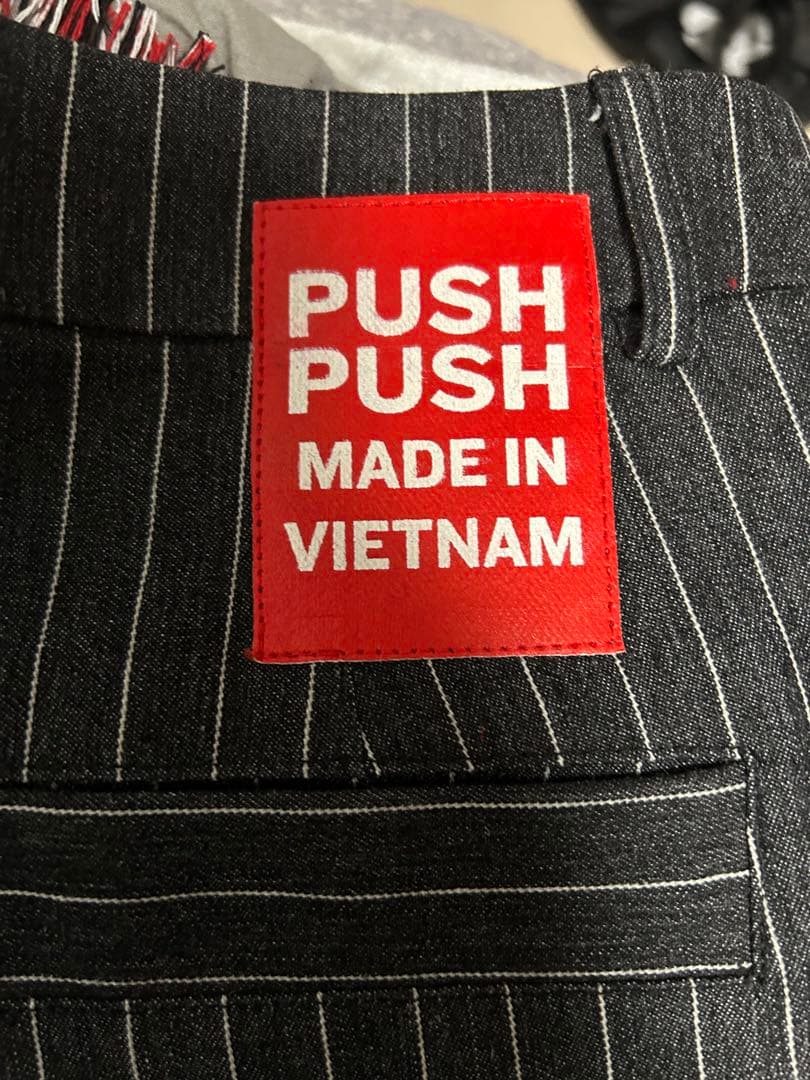 PUSH PUSH ストライプ ワイドパンツ