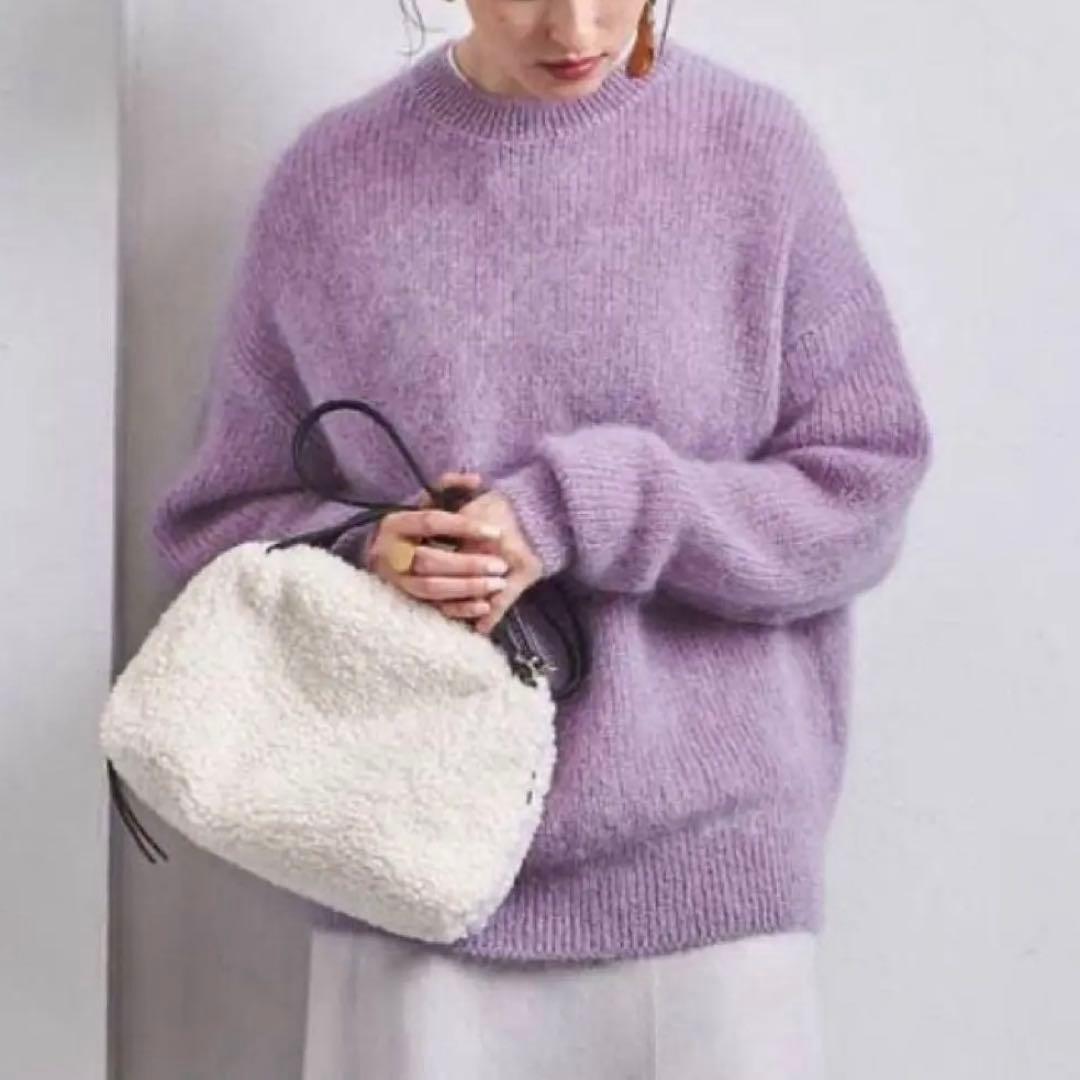 颯*様 united arrows アゼ　モヘア　クルーネックニット　purpl