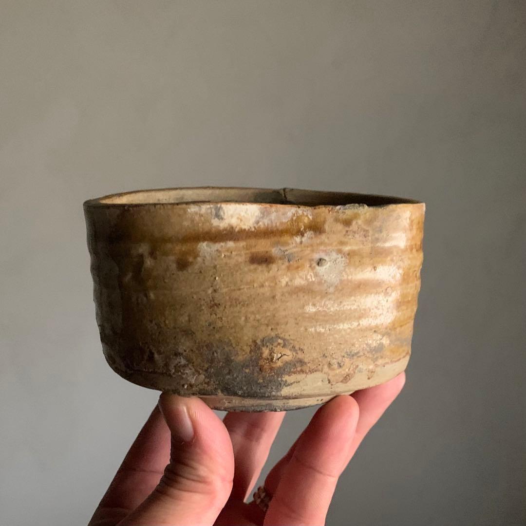 美濃 飴釉 半筒 茶碗 野香炉 江戸初〜前期 古美術 古道具 アンティーク