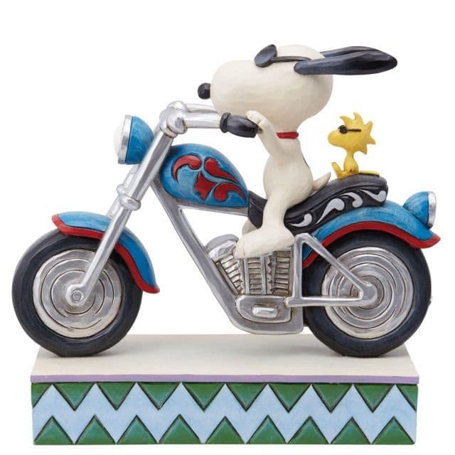 新品　ジムショア　スヌーピー バイク 置物　ウッドストック