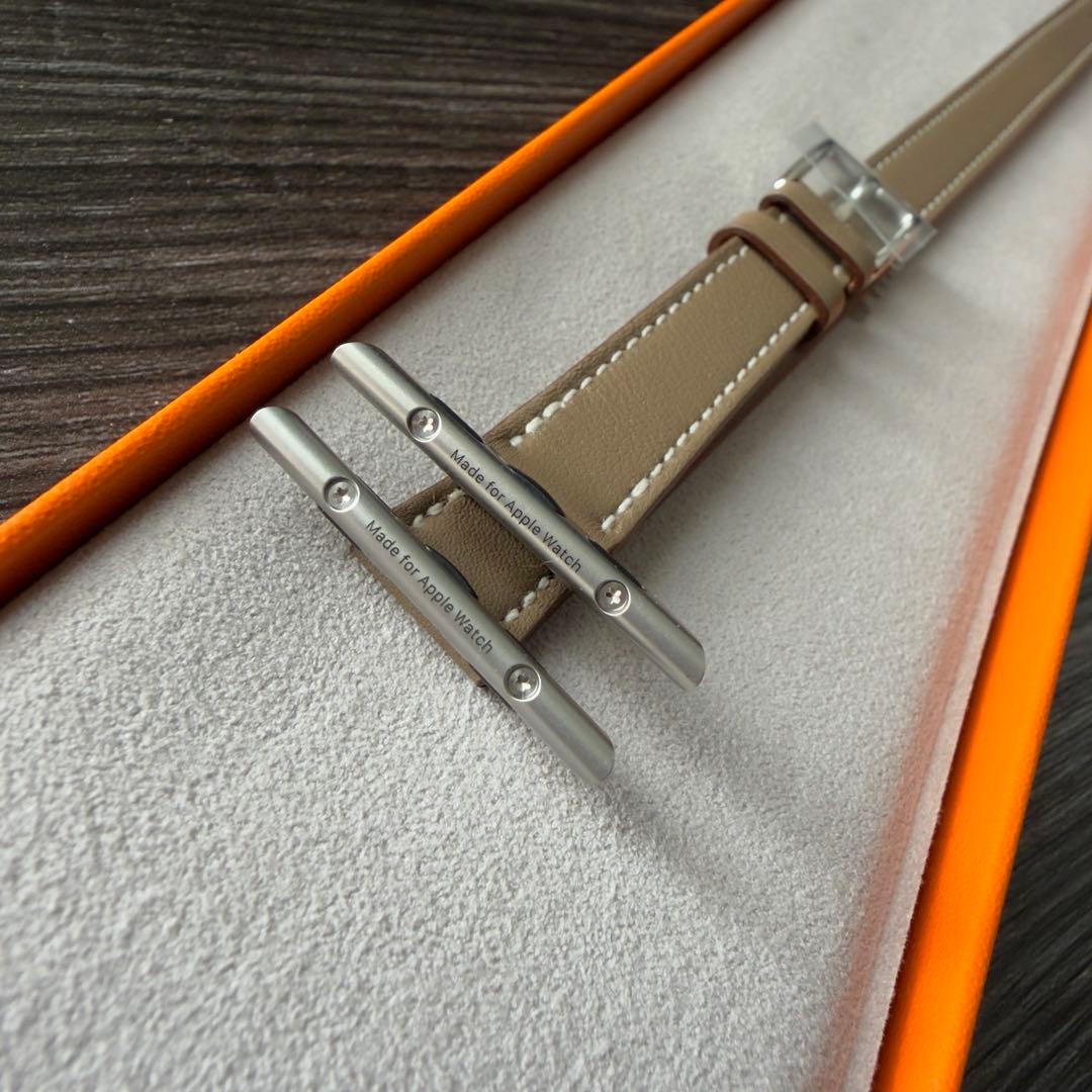 3003 未使用　Apple Watch エルメス　エトゥープ　二重　レザー