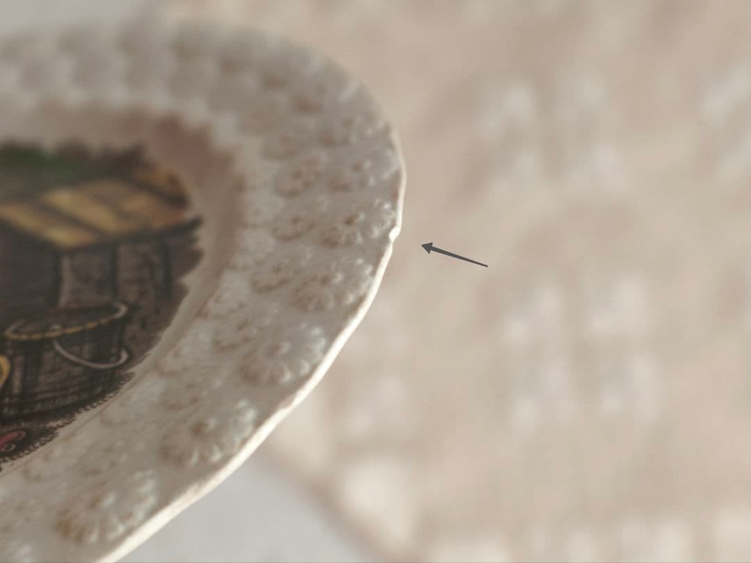 * antique plate ୨୧* フラワーレリーフ アンティークプレート