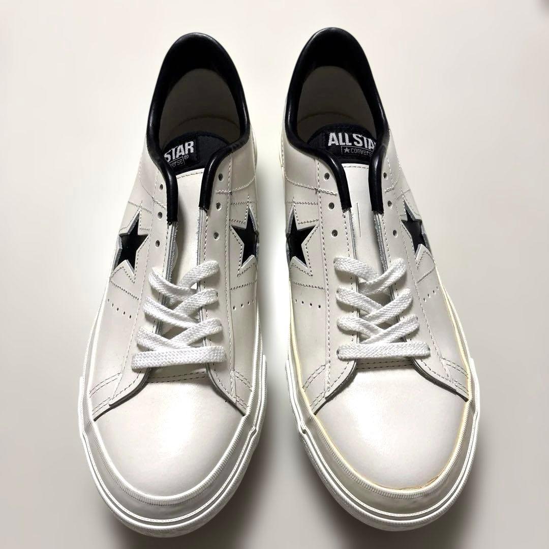 コンバース　ワンスター　Jホワイト/ブラック　27cm （8 1/2）レザー