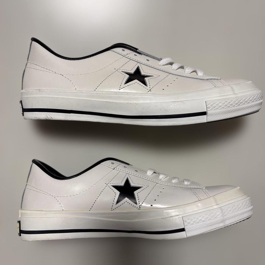 コンバース　ワンスター　Jホワイト/ブラック　27cm （8 1/2）レザー