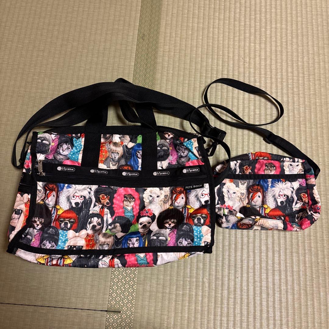 レスポートサック　ショルダーバッグ＆ボストンバッグ2点セット　ペッツロック柄