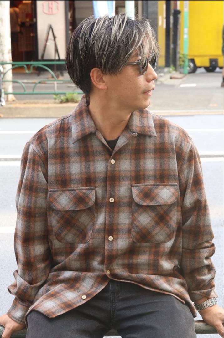 チ*ー様 FJ監修　ボードシャツ　オンブレチェック 長袖　L
