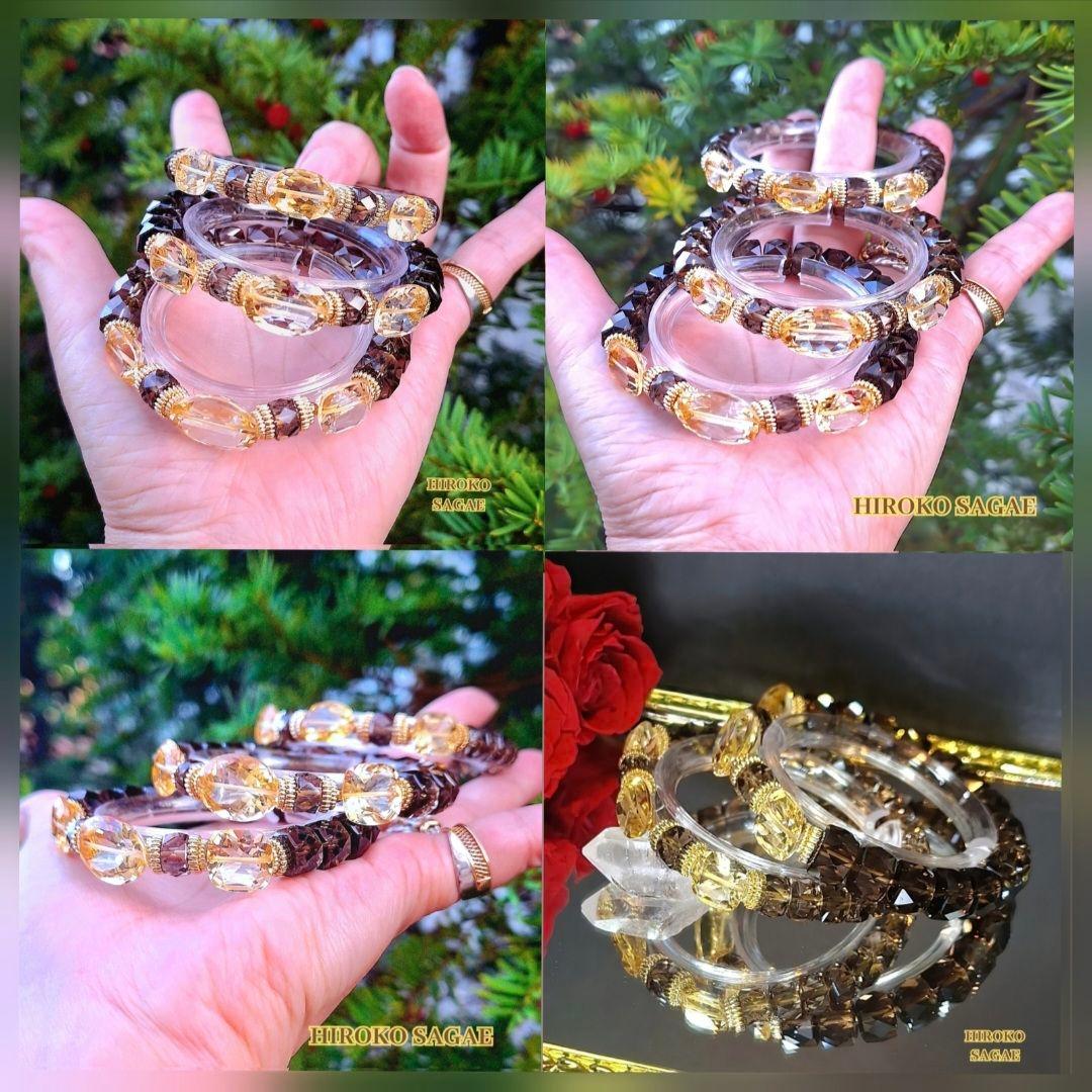 No.1 宝石質 シトリン スモーキークォーツ ブレスレット 美神 Juno