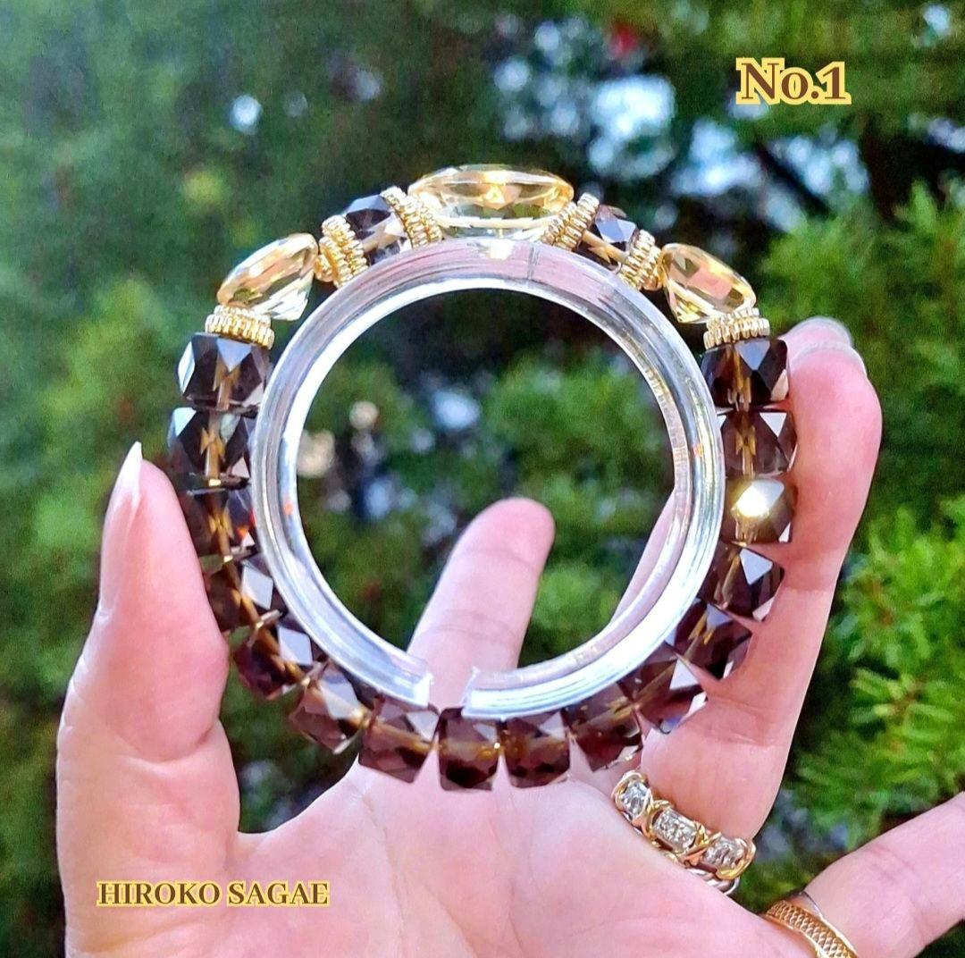 No.1 宝石質 シトリン スモーキークォーツ ブレスレット 美神 Juno