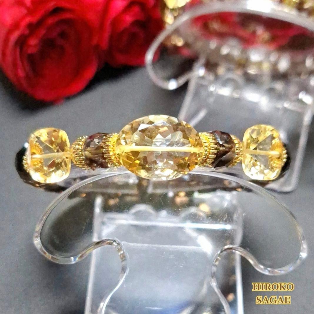 No.1 宝石質 シトリン スモーキークォーツ ブレスレット 美神 Juno