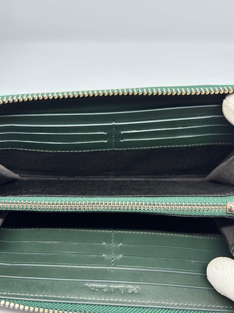 ポールスミス Paul Smith 長財布 ダークグリーン ラウンドファスナー