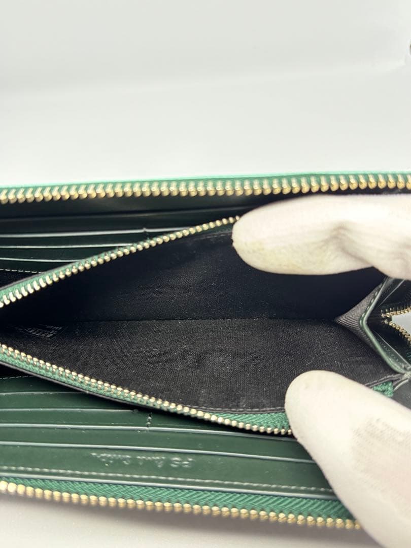 ポールスミス Paul Smith 長財布 ダークグリーン ラウンドファスナー