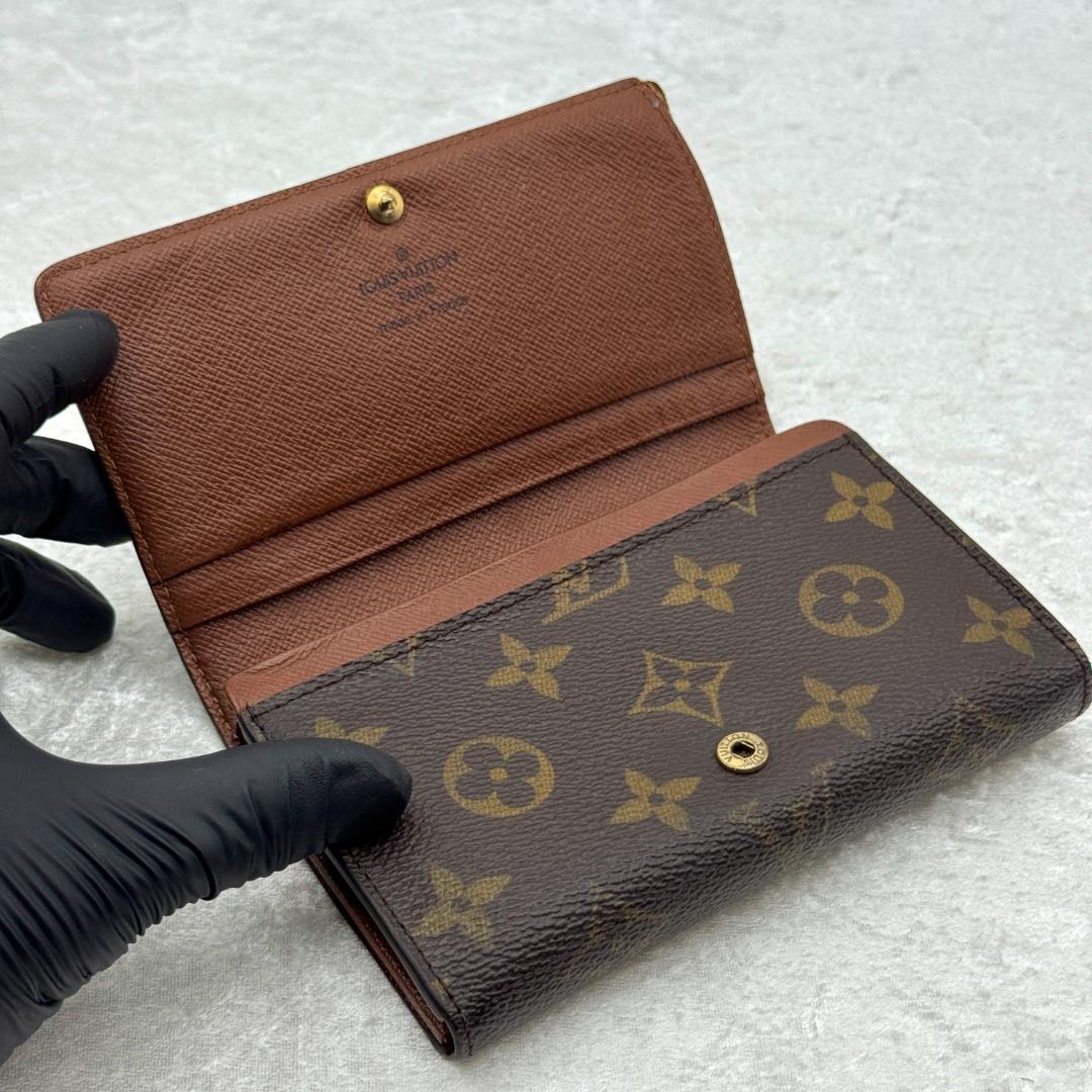 極上 ルイヴィトン モノグラム ポルトフォイユ トレゾール 折り財布 A12