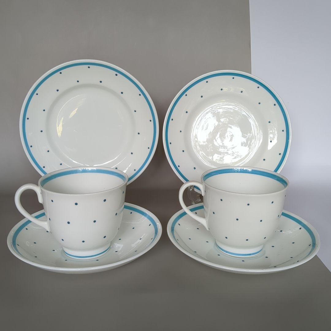 スージークーパー　レイズドスポット　ブルー　ティーセット　ティーポット・トリオ他