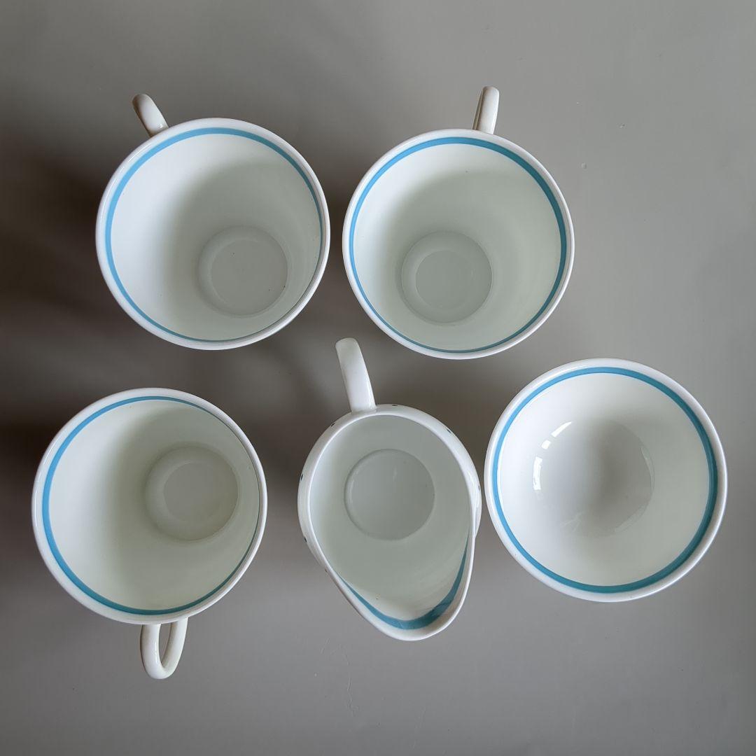 スージークーパー　レイズドスポット　ブルー　ティーセット　ティーポット・トリオ他