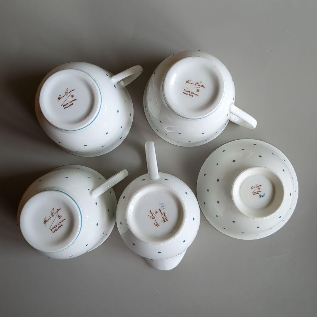 スージークーパー　レイズドスポット　ブルー　ティーセット　ティーポット・トリオ他