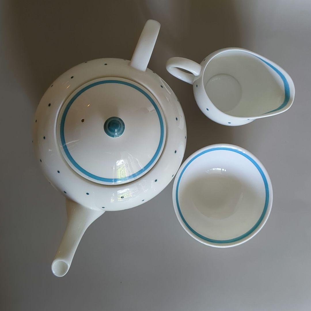 スージークーパー　レイズドスポット　ブルー　ティーセット　ティーポット・トリオ他