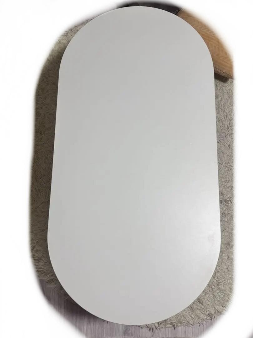 ホワイト 楕円形センターテーブル