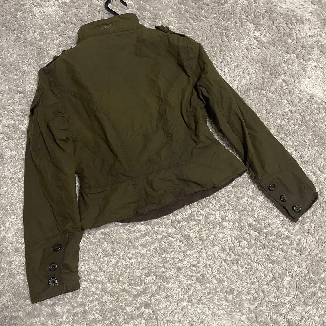barbour short shaped peplum オイルドジャケット