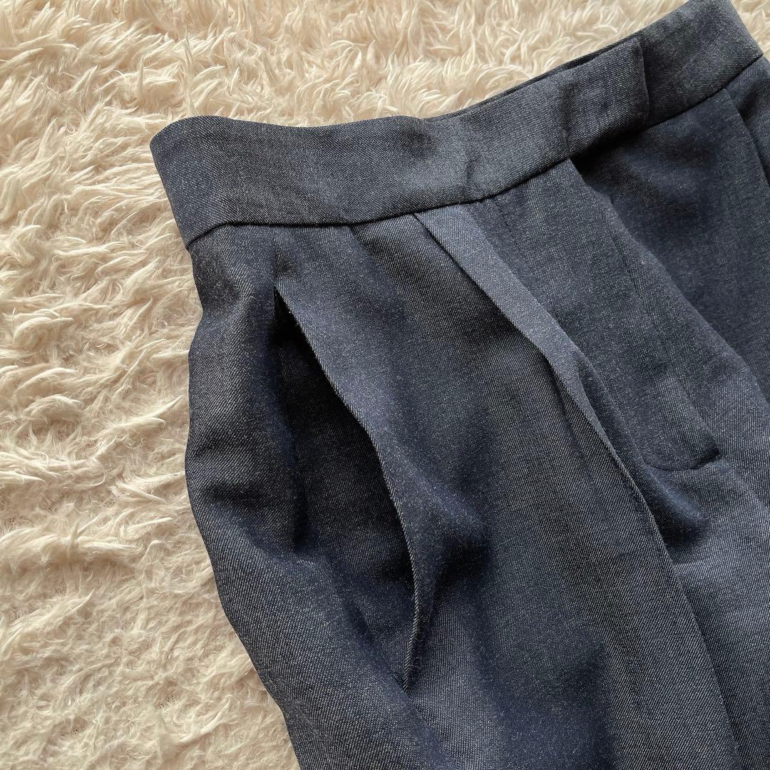 ヴェルサーチ セットアップ パンツスーツ ロゴボタン ウール混 ネイビー S相当