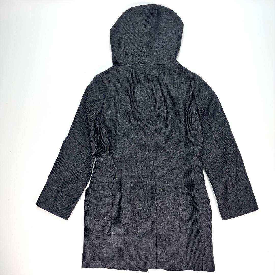 ジルサンダー　ダークグレー フード付きダッフルコート　カシミヤ混　38
