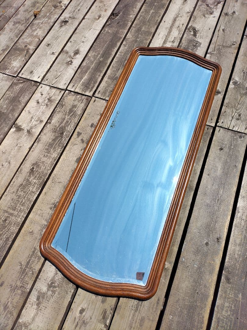 M♦ヴィンテージ 木製 ウォールミラー 木枠　壁掛け