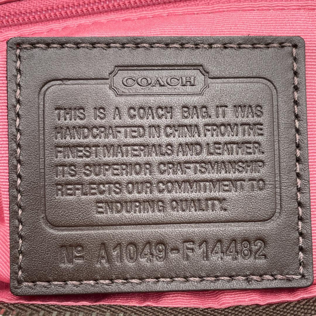 良品 COACH トートバッグ キャンバス ブラウン 馬車柄 肩掛け