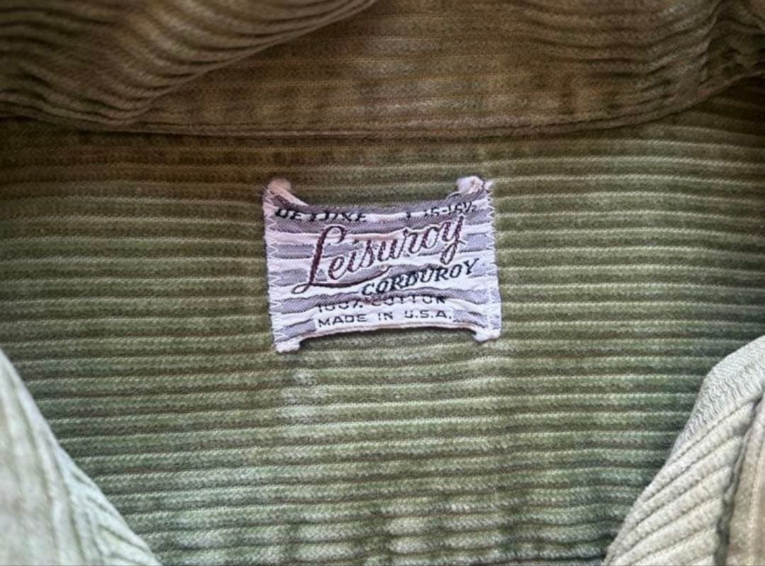 【60s】　コーデュロイシャツ　オープンカラー　ボックスシルエット