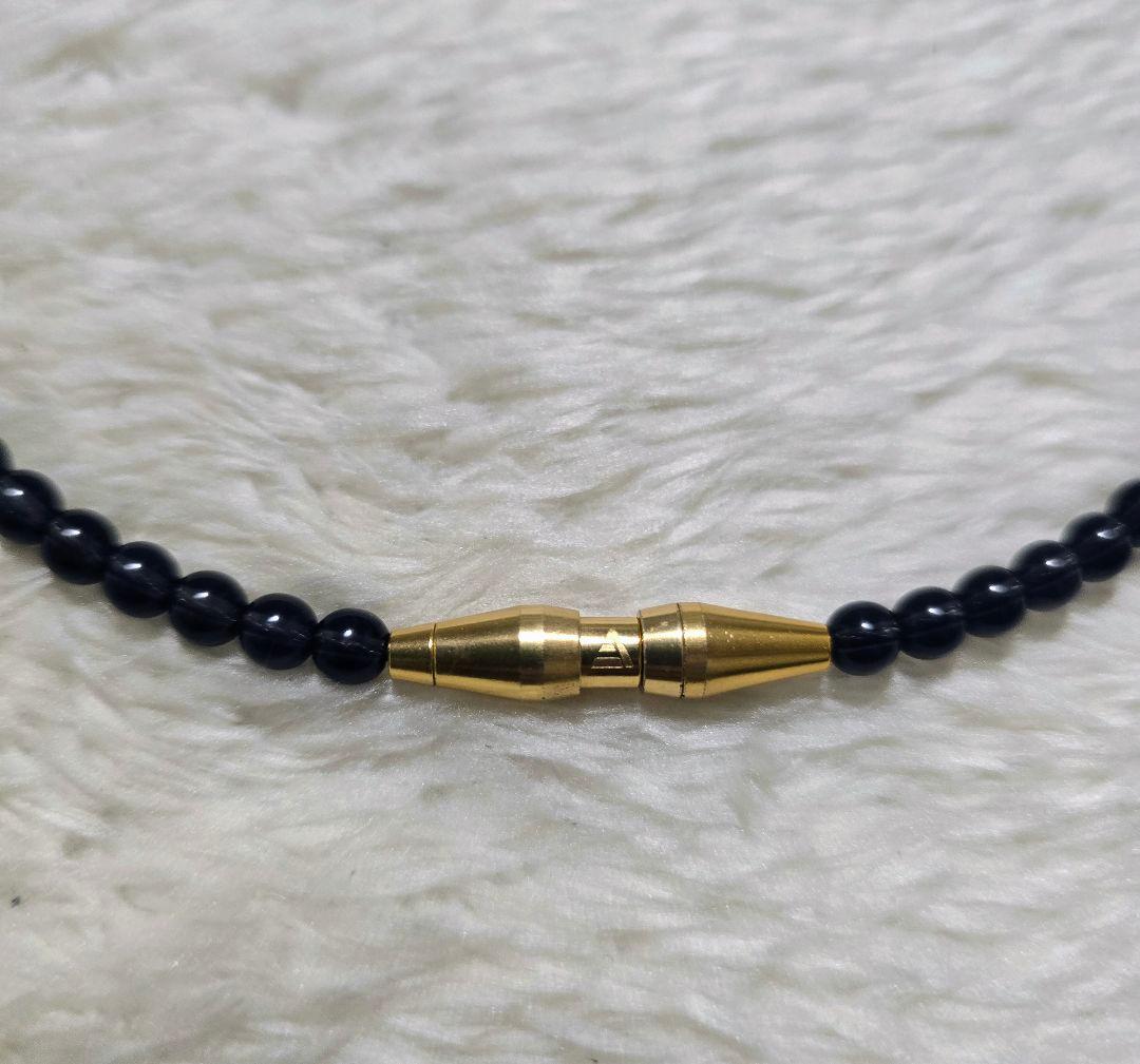 ファイテン クリスタルタッチ ネックレス ゴールド／ブラック 45cm