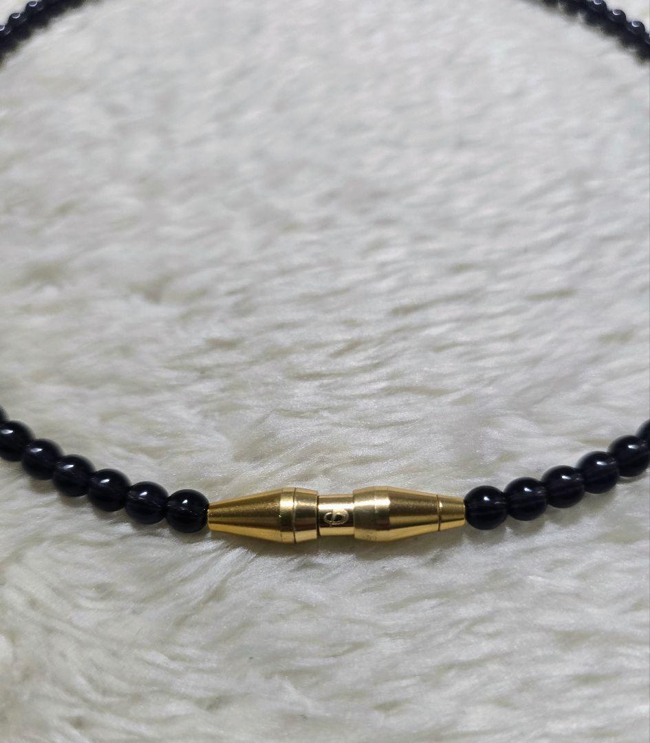 ファイテン クリスタルタッチ ネックレス ゴールド／ブラック 45cm