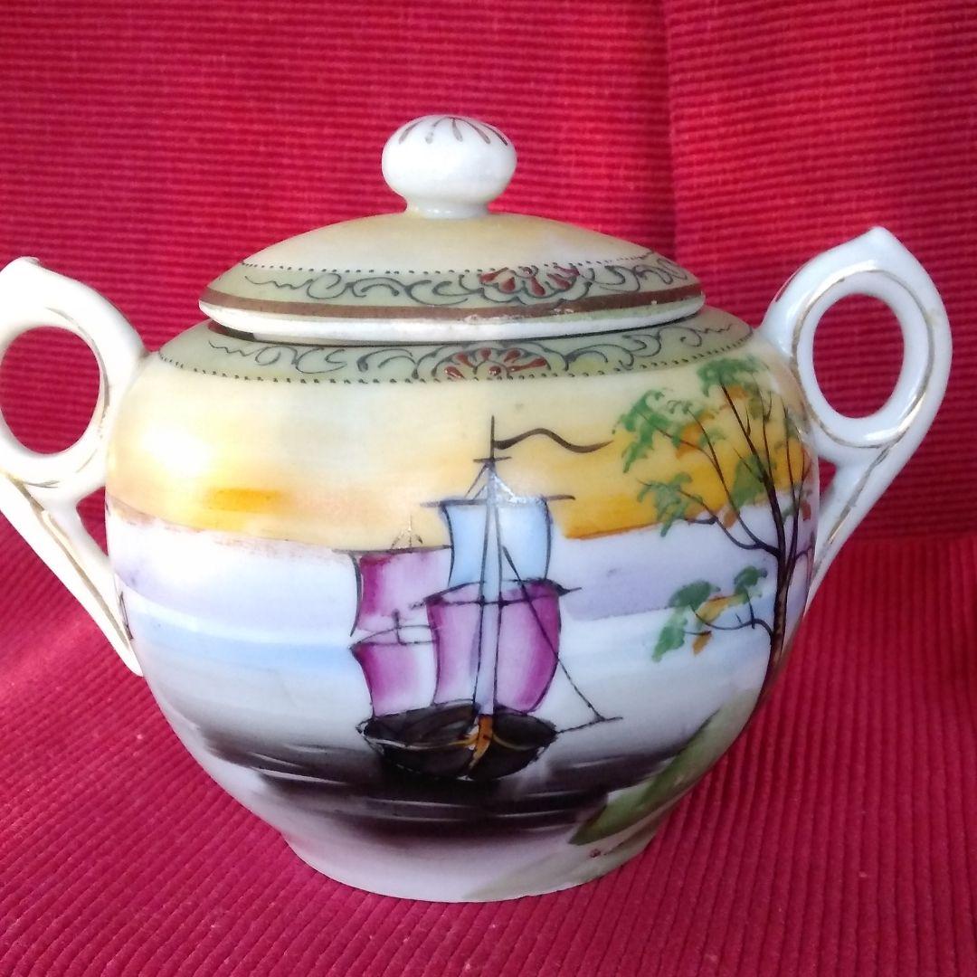 オールドノリタケ骨董品。ヴィンテージ超希少ポット＆蓋付き壺