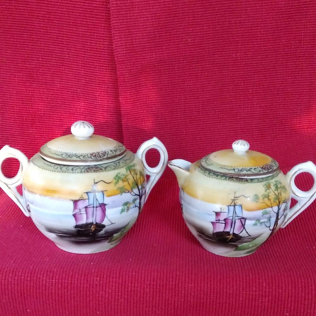 オールドノリタケ骨董品。ヴィンテージ超希少ポット＆蓋付き壺