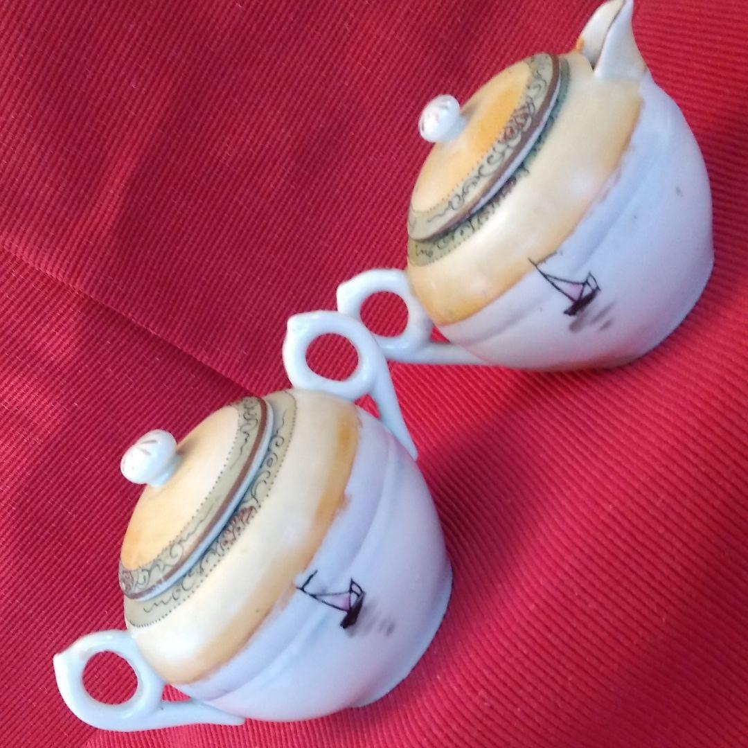 オールドノリタケ骨董品。ヴィンテージ超希少ポット＆蓋付き壺