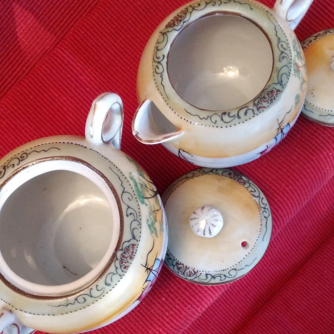 オールドノリタケ骨董品。ヴィンテージ超希少ポット＆蓋付き壺