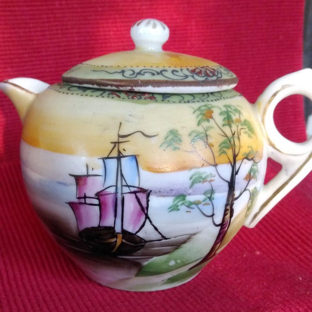 オールドノリタケ骨董品。ヴィンテージ超希少ポット＆蓋付き壺