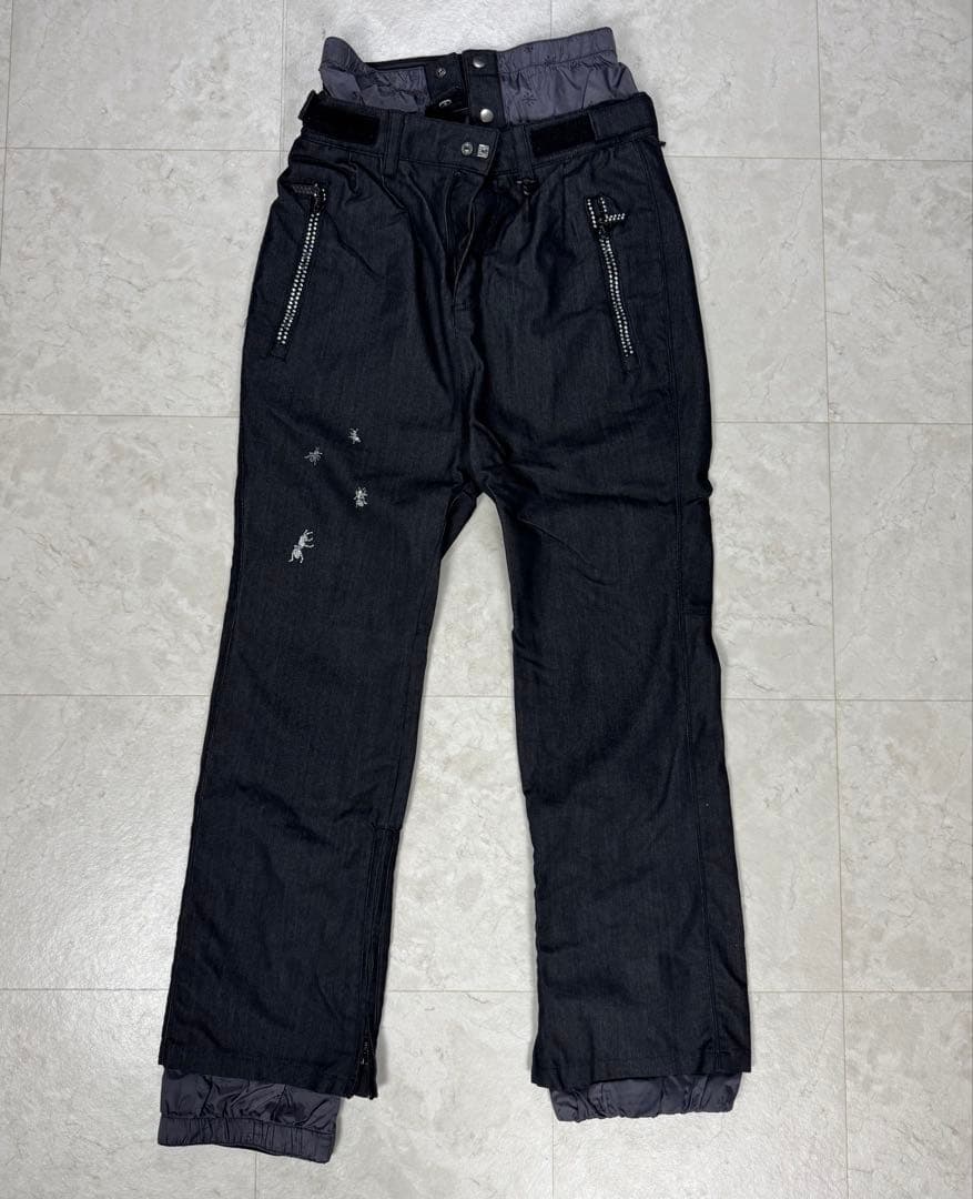 【ZEXスワロフスキー】⭐️激レア　上衣Ｍ・下L スノーボードウェアセット スカル