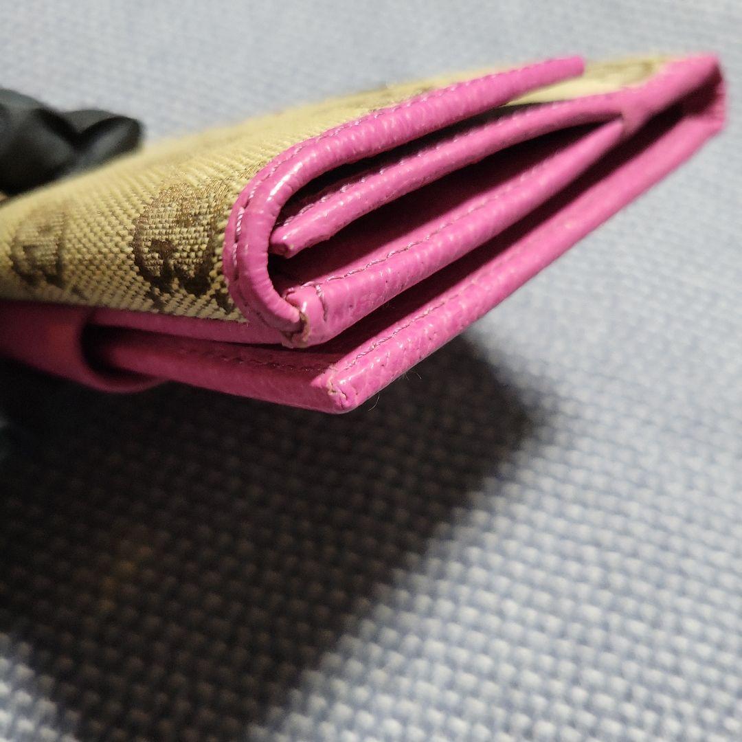 レア 極美品 GUCCI グッチ GGパターン キャンバス地 二つ折り財布