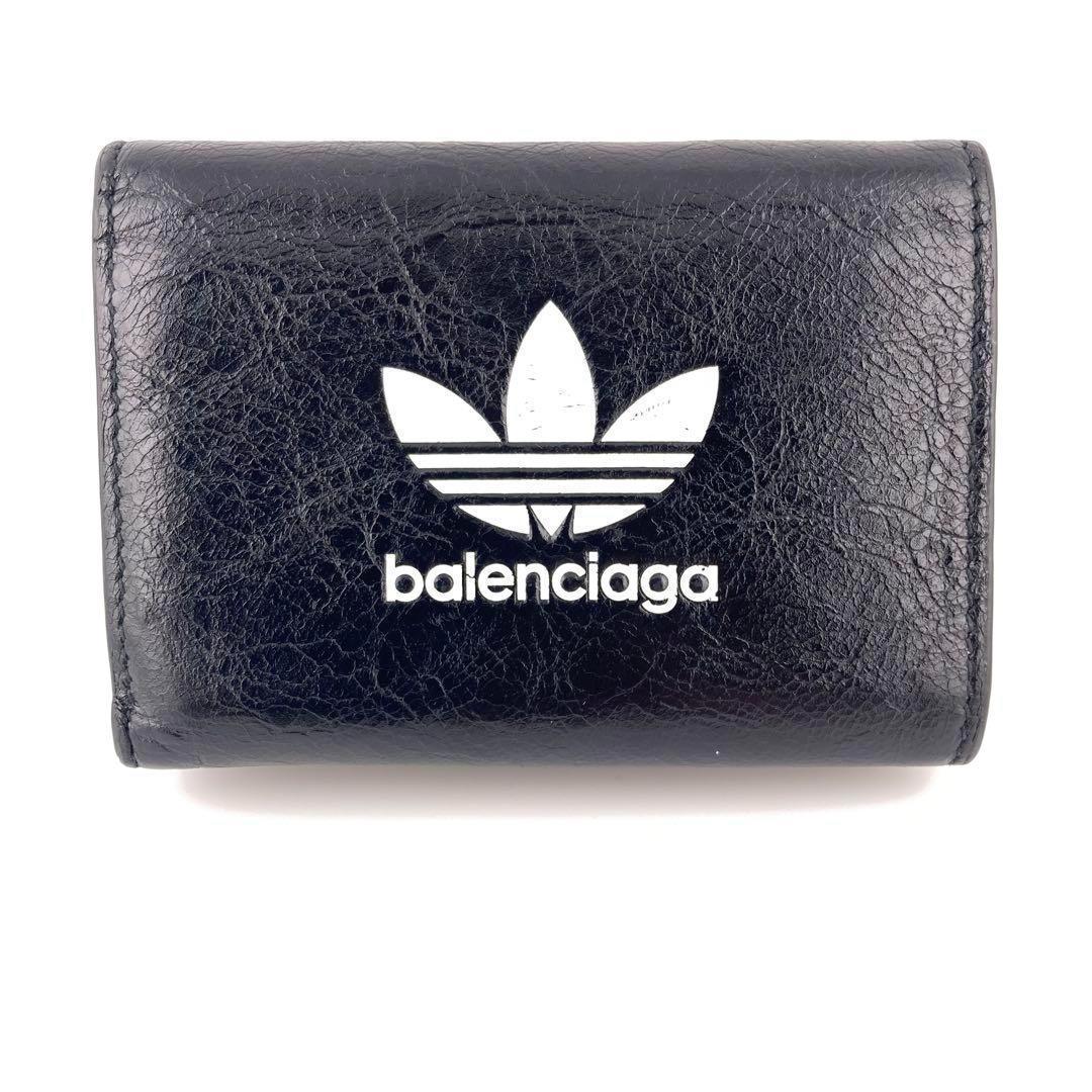 【美品】BALENCIAGA adidas アディダスコラボ レザー 財布