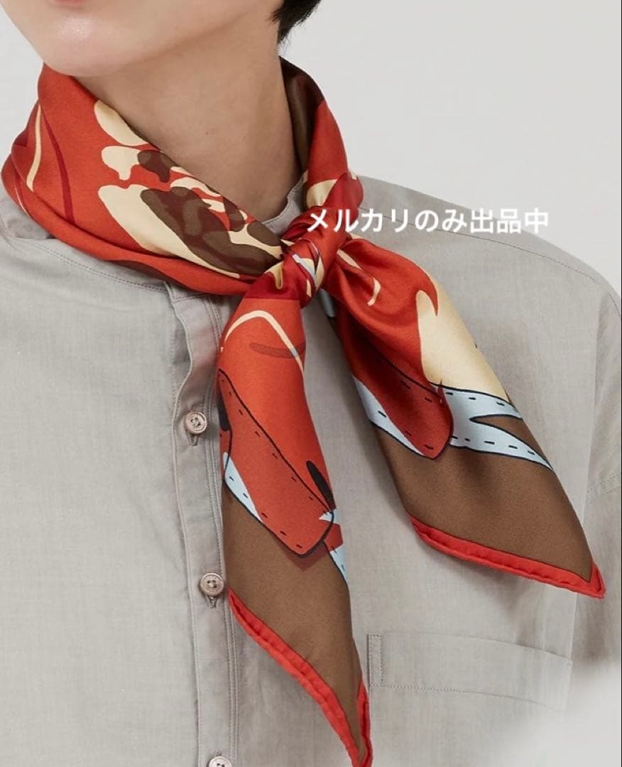 マニプリ コラージュローズオレンジスカーフ