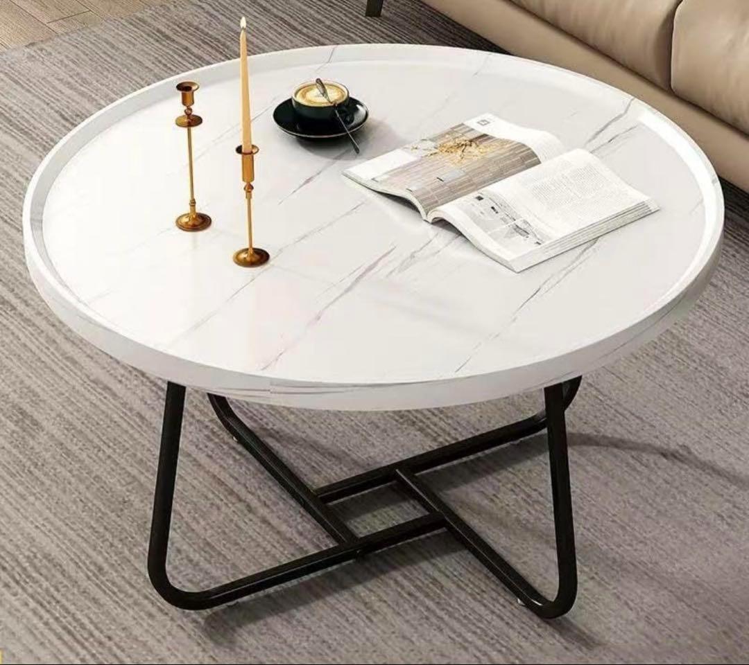 大理石柄 ネストテーブル ローテーブルおしゃれ マルテーブルコーヒーテーブル
