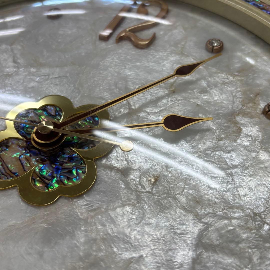 貝殻 壁掛け時計 静音タイププレゼント寝室もOK 高級壁掛け時計 おしゃれ 上品