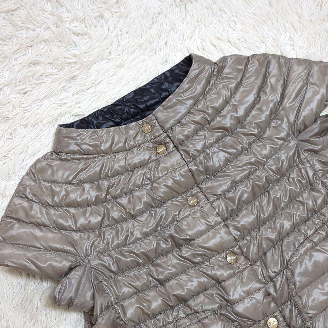 HERNO 44 リバーシブル フレンチスリーブ ケープ ダウンベスト 金ボタン