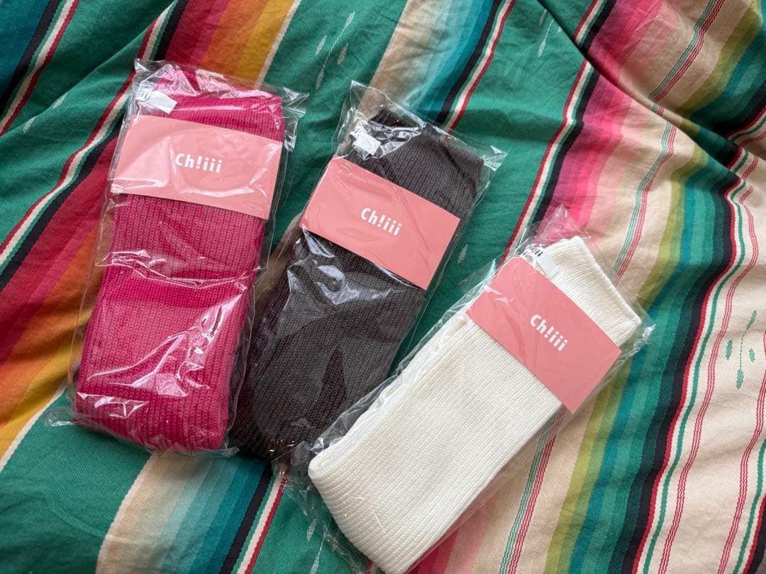 【新品未使用品】ch!iiibag 3足セット リブルーズソックス 白　ピンク