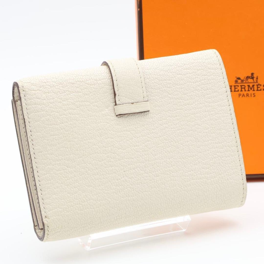 鑑定書付き【超極美品】HERMES ベアンコンビネ　三つ折り財布　シェーブル