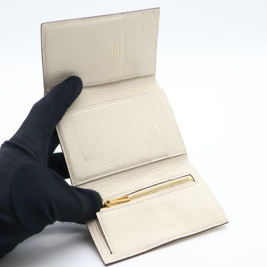 鑑定書付き【超極美品】HERMES ベアンコンビネ　三つ折り財布　シェーブル