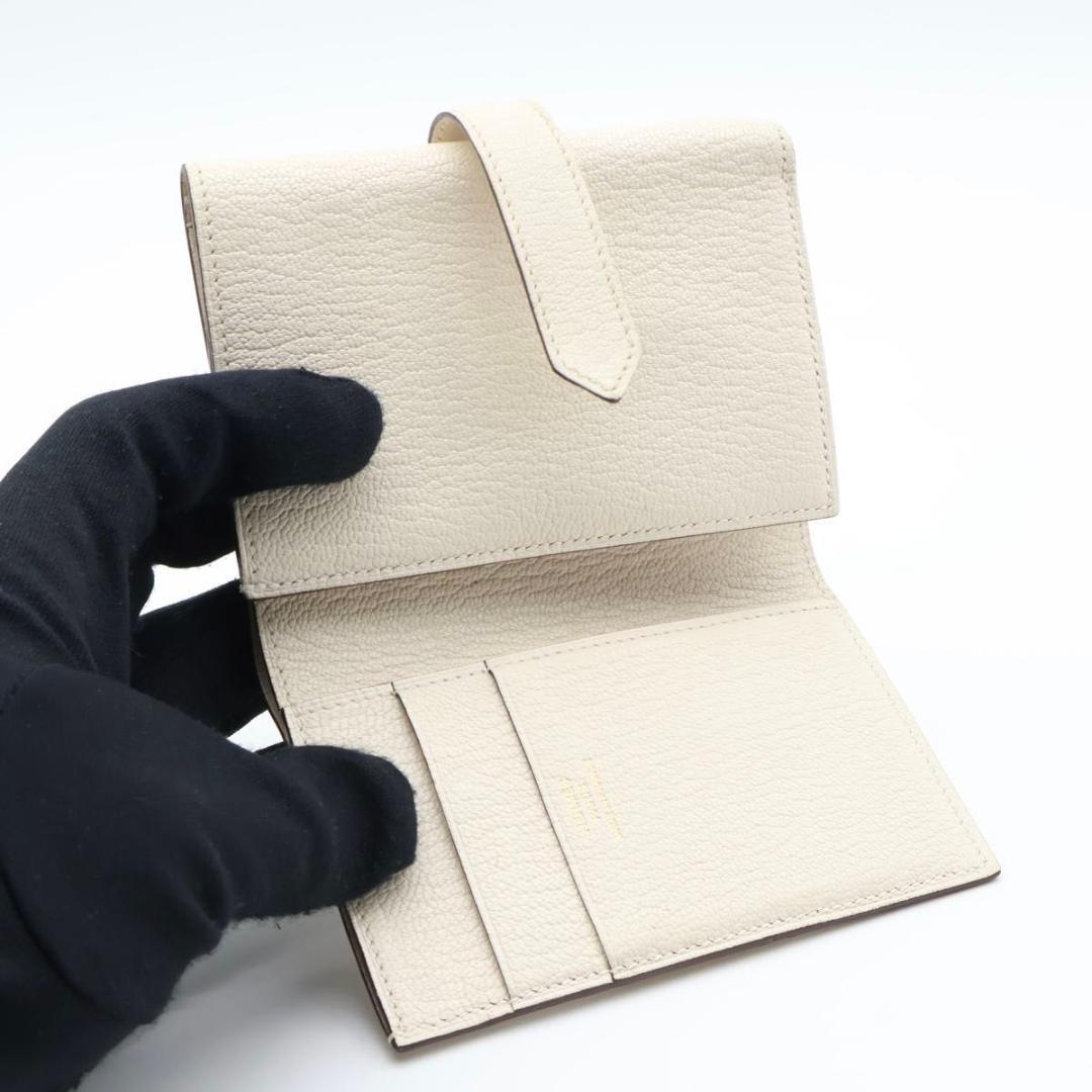 鑑定書付き【超極美品】HERMES ベアンコンビネ　三つ折り財布　シェーブル