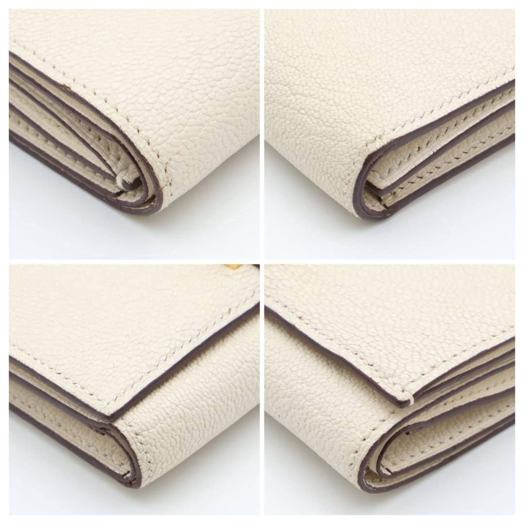 鑑定書付き【超極美品】HERMES ベアンコンビネ　三つ折り財布　シェーブル